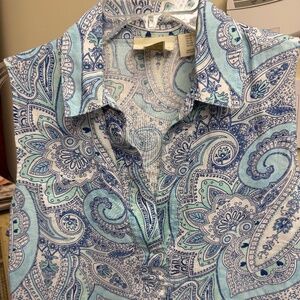 Blue linen collar Cynthia Rowely dress